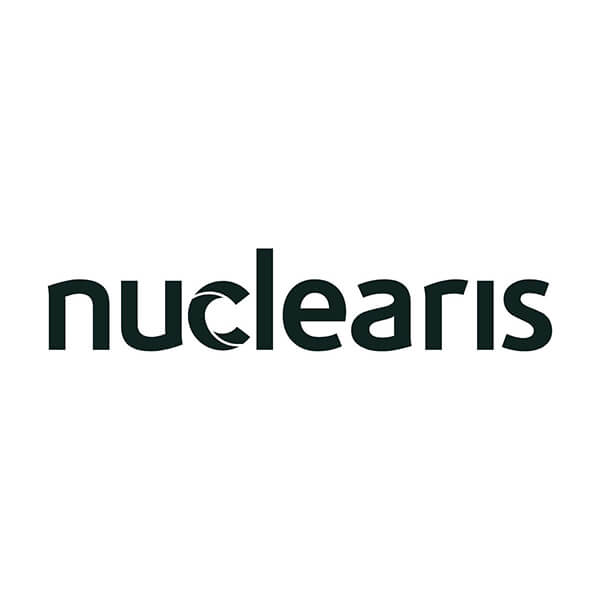 The word "nuclearis" is written in bold, black lowercase letters with a stylized "c" forming a circular shape.
