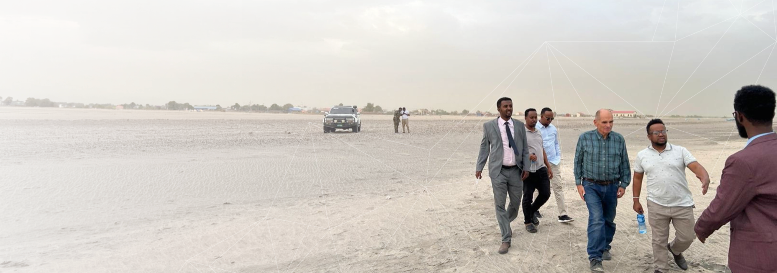 DeepGEO team members walking on site in Somaliland
